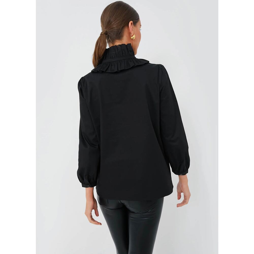 TUCKERNUCK Black Ruffle Neck Bouvier Blouse NWT Size XS - Picture 4 of 9